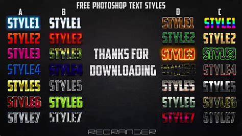 FREE Photoshop Text Styles Pack [PSD] - YouTube