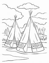 Premium Vector  Native American Indian Tepee coloring page sketch template