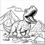 Dinosaur Volcano Coloring Pages  Free & Printable sketch template