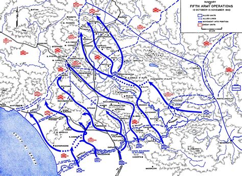 [Map] Map showing US 5th Army advances in Italy, 12 Oct-15 Nov 1943 | Wwii maps, Map, Ww2 facts