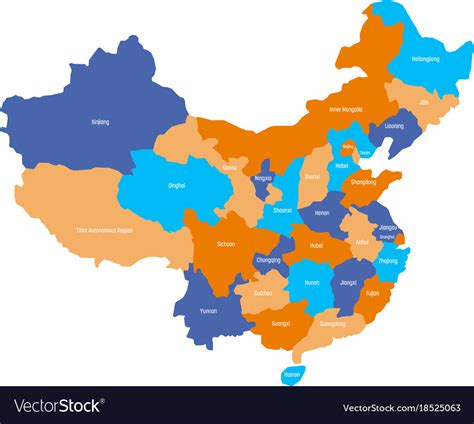 Map of administrative provinces china Royalty Free Vector