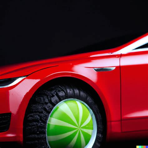 A photo of a red Tesla from the side, but the wheel is | DALL·E 2 | OpenArt