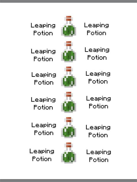 Minecraft Party free printable Leaping Potion I placed these around ...