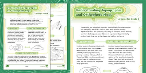 Understanding Topographic and Orthophoto Maps: A Guide Gr 9