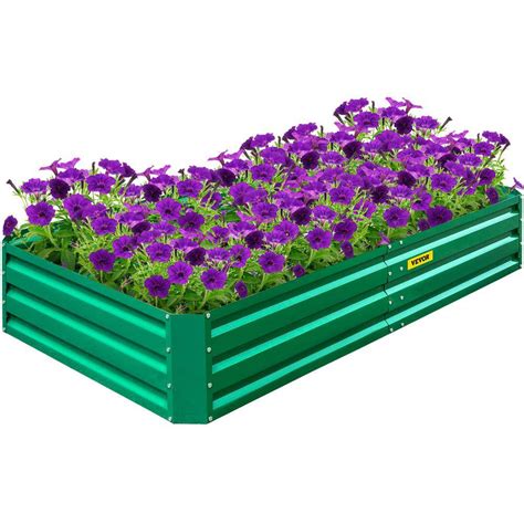 Reviews for VEVOR 68 in. x 35 in. x 12 in. Raised Garden Bed Galvanized steel Planter Box Green ...