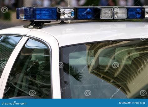 Blue Lights Atop a Police Car Stock Photo - Image of police, enforcement: 9253344