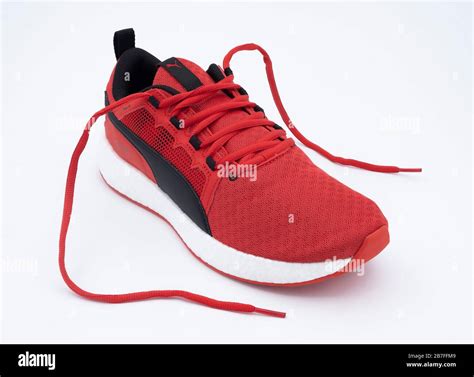 Red puma sneakers hi-res stock photography and images - Alamy