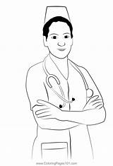 Female Nurse Coloring Page For Kids  Free Women Printable sketch template