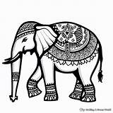 Tribal Design & Abstract Elephant Coloring Pages  Free Printable sketch template