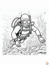 Coloring Pages Of Scuba Divers sketch template