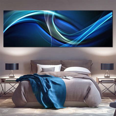 Elegant Abstract Canvas Wall Art, Blue Modern Abstract 1 Piece Canvas – Dwallart