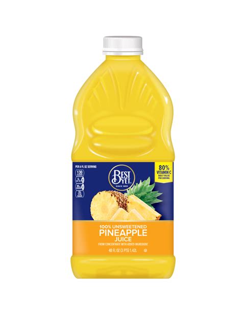 100 % Unsweetened Pineapple Juice - Best Yet Brand