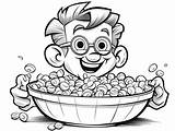 Cereal Bowl Coloring For Adults  Page sketch template