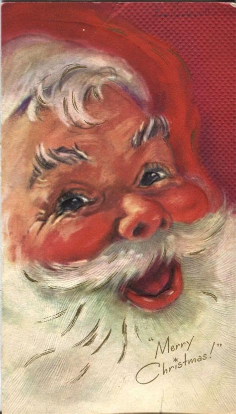 Vintage Christmas Card - Santa Claus | Christmas paintings, Vintage christmas, Vintage christmas ...