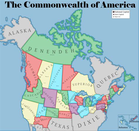 Map of the Provinces of the Commonwealth of America : r/imaginarymaps