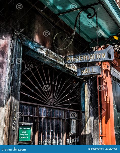 New Orleans French Quarter Architecture - Preservation Hall Jazz Club Editorial Stock Photo ...