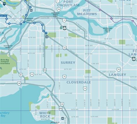 Surrey area road map - Ontheworldmap.com