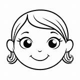 Cartoon Girl Face For Coloring Outline Sketch Drawing Vector  sketch template