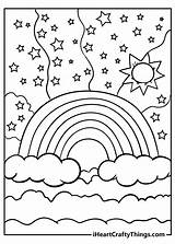 Coloring Book Pages Of Rainbows sketch template