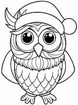 Christmas owl coloring Pages 51003669 Vector Art At Vecteezy sketch template
