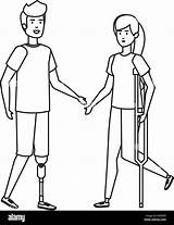 Crutches Coloring Pages sketch template