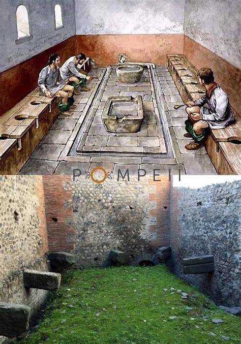 The public latrine in the Forum of Pompeii | Ancient roman houses, Ancient pompeii, Pompeii and ...