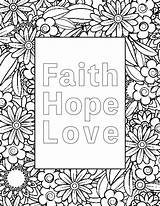 Faith Hope Love Coloring Pages sketch template