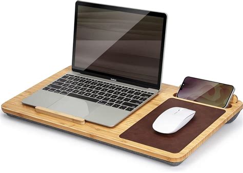 Buy Bamboo Laptop Desk, Lap Desk for Laptop with Mouse Pad, Laptop ...