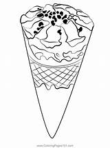 Chocolate Ice Cream Coloring Page For Kids  Free Desserts Printable sketch template