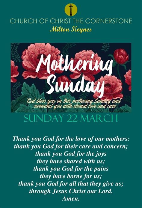 Mothering Sunday – The Church of Christ the Cornerstone