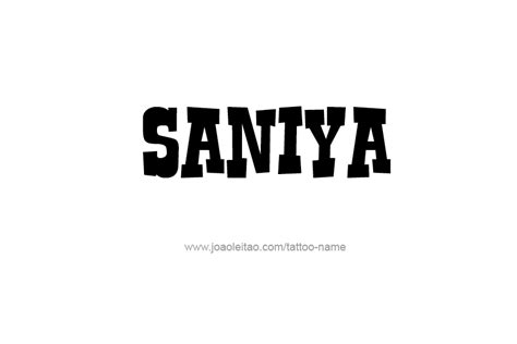 Saniya Name Tattoo Designs