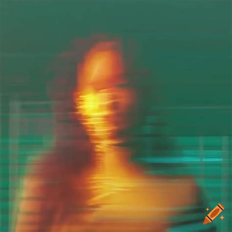 Double exposure portrait of a woman with a glitchy effect