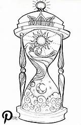 Hourglass Coloring Glass Sand Drawing Clipart Hour Clip Clock Pages Gif  sketch template