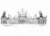 Carte Postale Du Pavillon Royal De Brighton Illustration  Etsy France sketch template