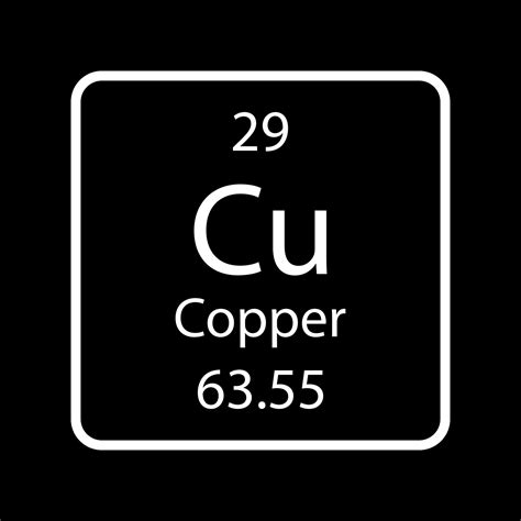 Copper symbol. Chemical element of the periodic table. Vector ...