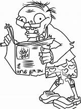 Plants Vs Zombies Newspaper Zombie coloring Page  Download Print Or sketch template
