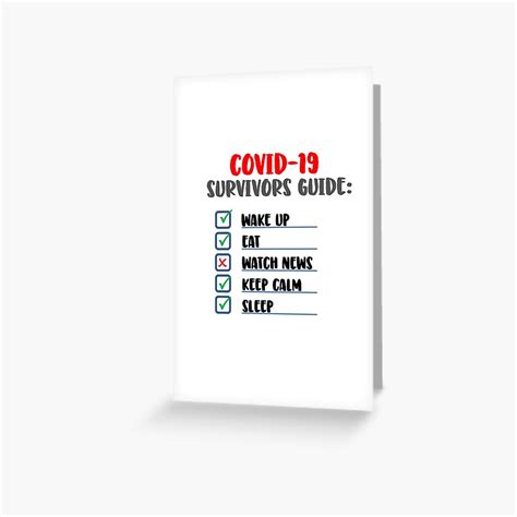 "COVID-19 SURVIVORS GUIDE" Greeting Card for Sale by alicaman1 | Redbubble