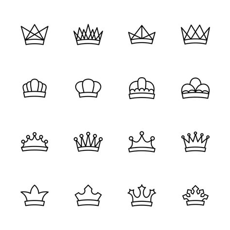 Crown line icon set 1226026 Vector Art at Vecteezy