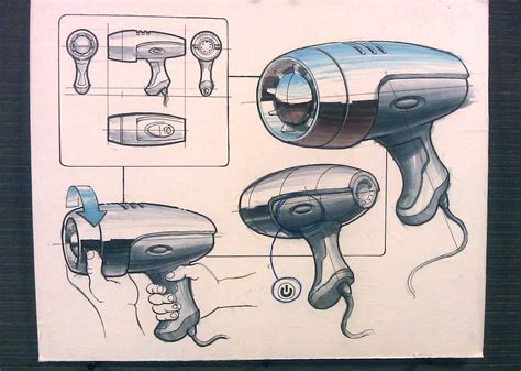 Hair dryer rendering | Hand Sketch ️ | Pinterest | Product sketch, Industrial design and Design ...