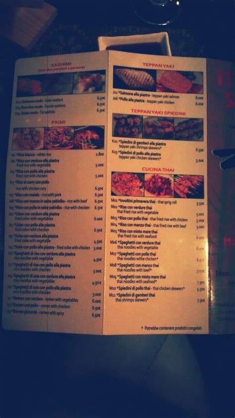 Menu at Itacho Sushi restaurant, Florence