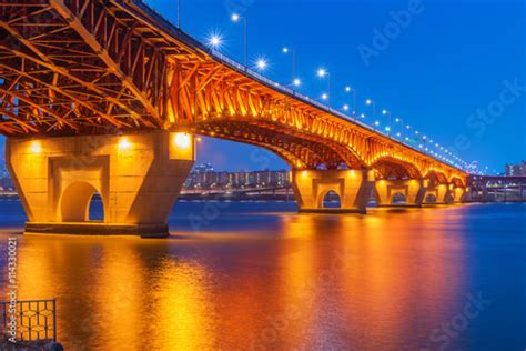 "Seongsu bridge at nigth in seoul,korea" Stock photo and royalty-free ...