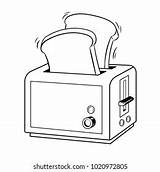 Toaster Toasts Coloring Vector Illustration Isolated Stock  sketch template