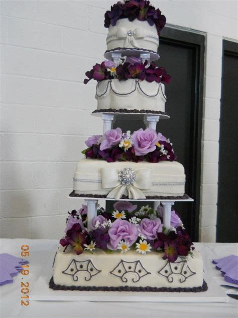 4 Tier Purple Wedding Cake - CakeCentral.com
