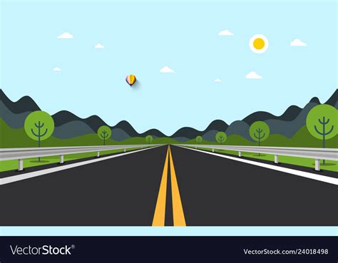 Empty road with hills on background Royalty Free Vector