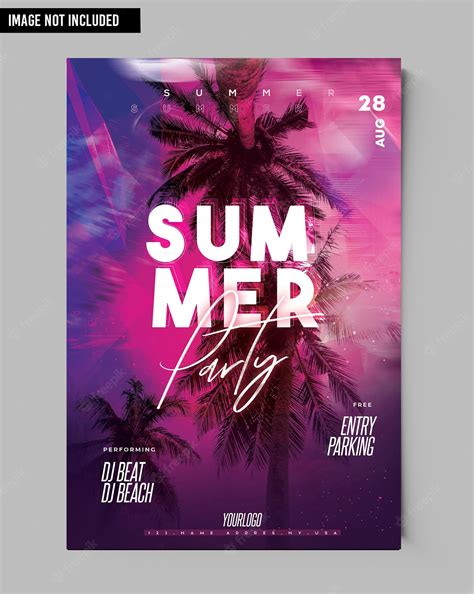 Premium PSD | Tropical Vibes DJ Flyer Template