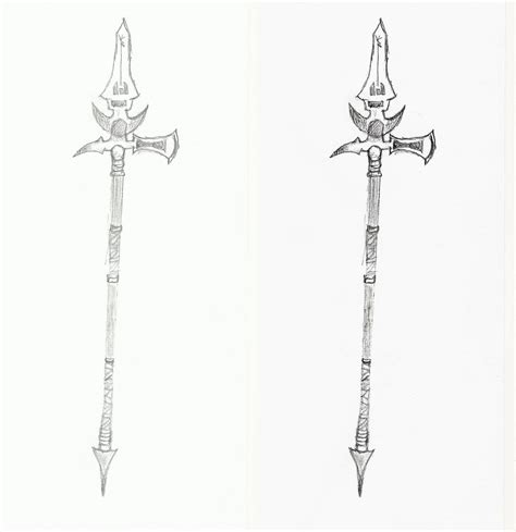 Applied Drawing and Visualisation: Weapon Concept Halberd