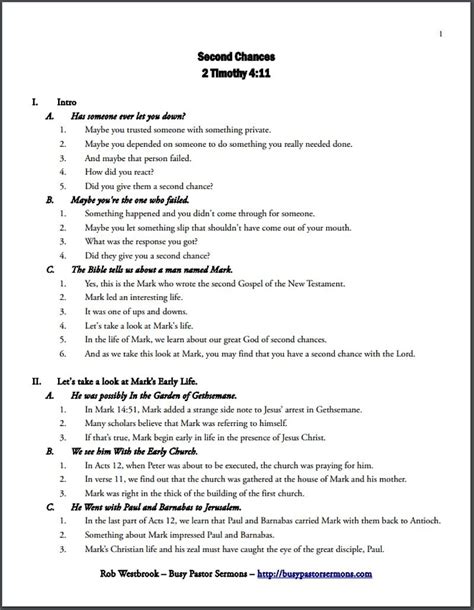 An Annotated Example of a Sermon Outline | Free sermons, Sermon notes, Sermon