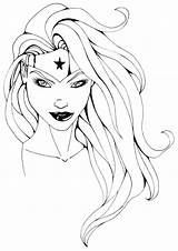 Female Superhero Body Outline Sketch Coloring Page sketch template