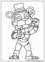 Glamrock Freddy Coloring Page  Free Printable Pages sketch template