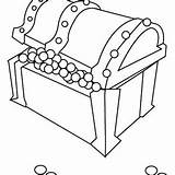 An Opened Treasure Chest With A Map Inside Coloring Page  sketch template